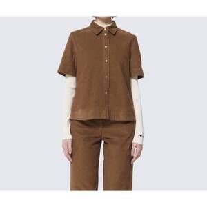 NEW TARA JARMON camilia chemise blouse in noisette